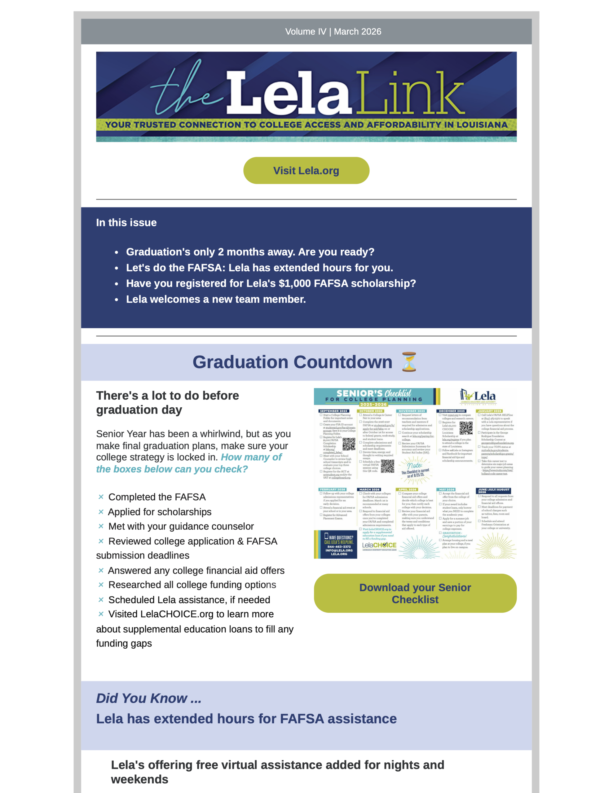 Thumbnail of The Lela Link newsletter, Volume 4, March 2026, which can be found at https://conta.cc/4bK6w7M